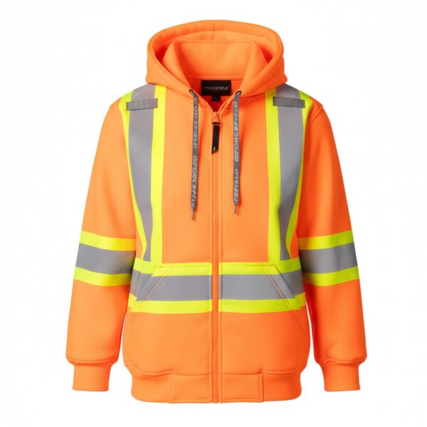 Women's Hi Vis Safety Hoodie with Detachable Hood Thumbnail