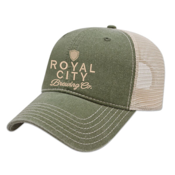 Embroidered Pigment Dyed Trucker Mesh Cap Thumbnail