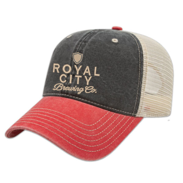 Embroidered Pigment Dyed Trucker Mesh Cap Thumbnail